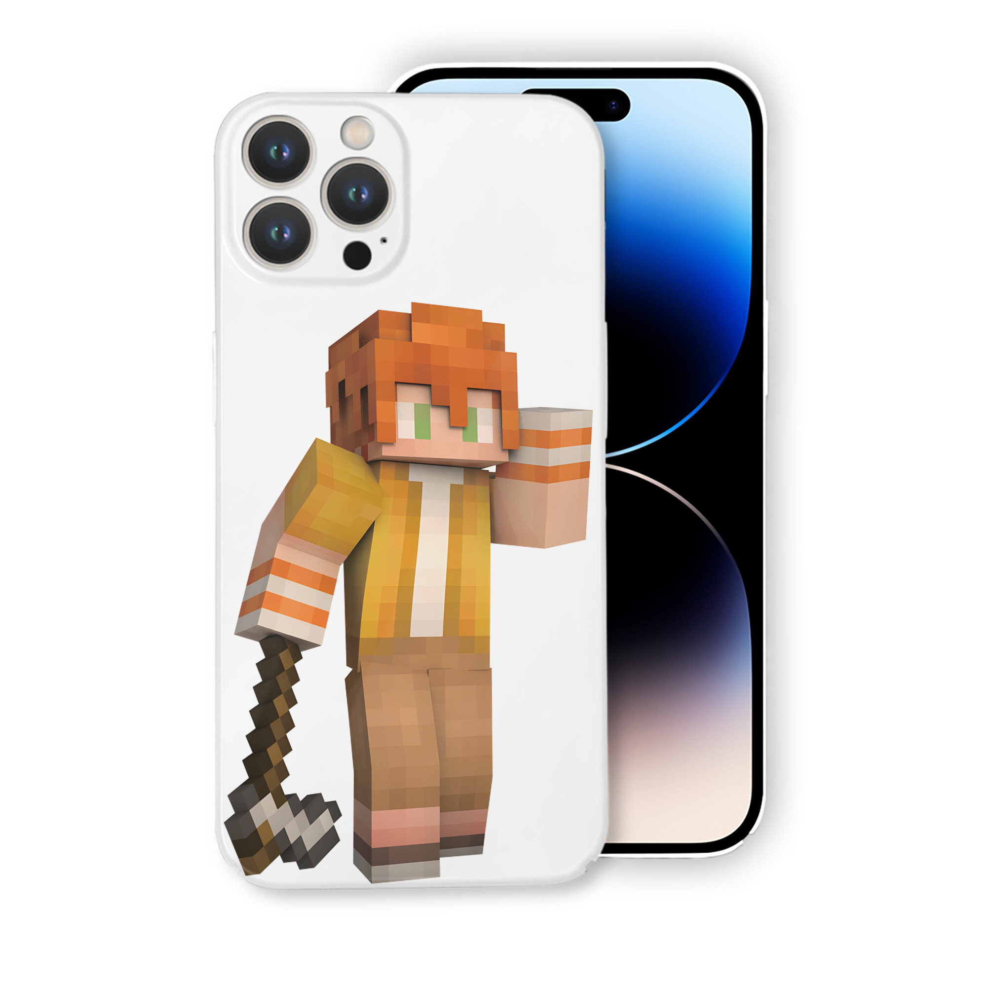 （画像用） マインクラフト ブロックの世界 Minecraft MC Block world 【iPhone 14シリーズ対応】ハードケース